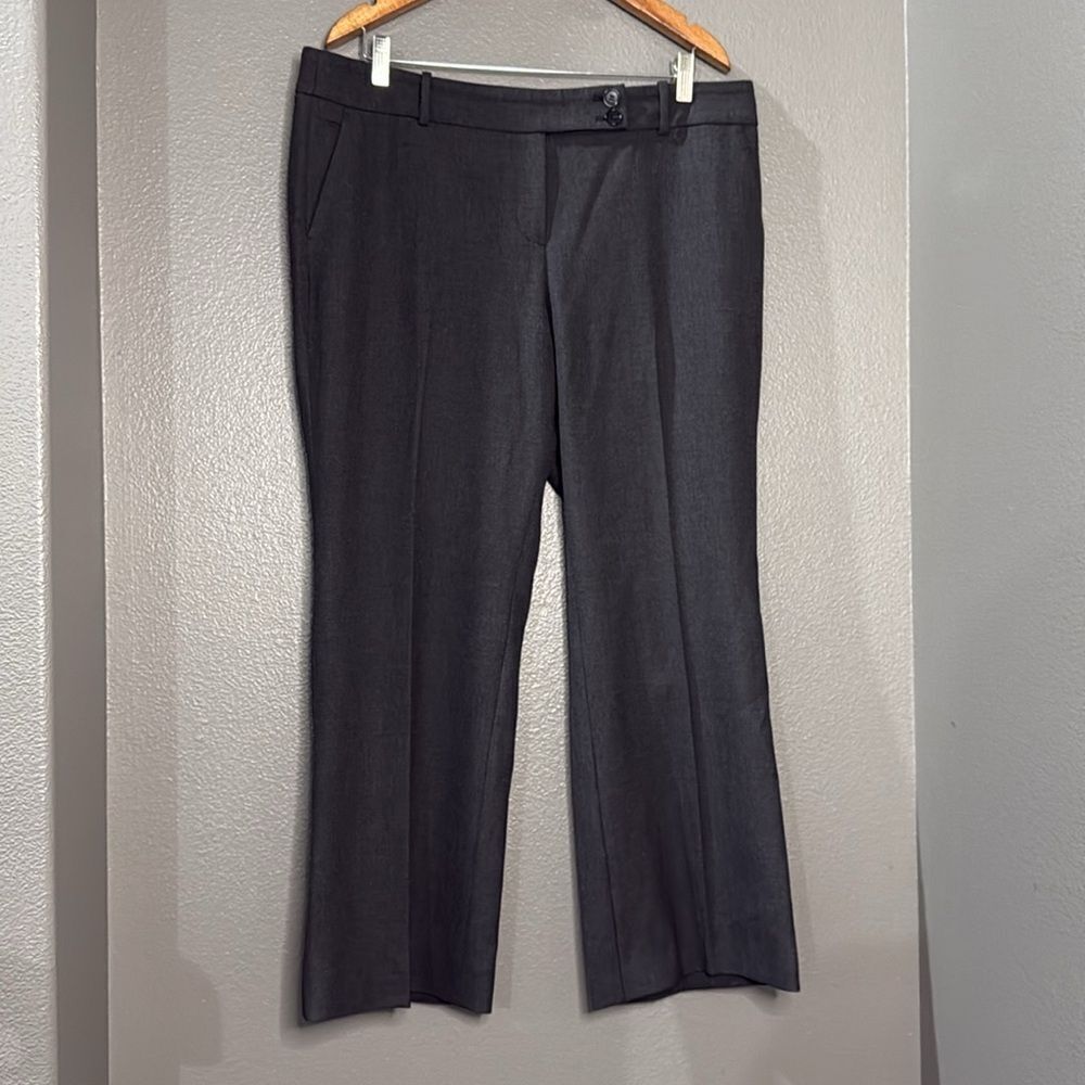 Loft charcoal Grey Tab Front Pants Midrise Work wear